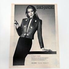 Calvin Klein Saks-Jandel 80s Fashion Vintage Magazine Print Ad 1983 picture