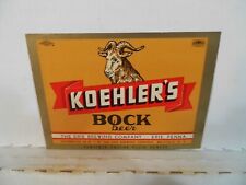 KOEHLER'S BOCK 12 OZ. BEER LABEL~ERIE BRG.,ERIE,PA picture