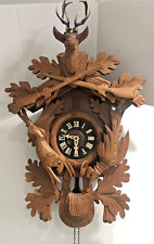 Vintage Authentic German Black Forest Hunter Hunting 8-Day Cuckoo Clock picture