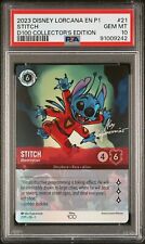 Disney Lorcana Stitch Abomination D100 Collector's Edition Promo 21/P1 PSA 10 picture