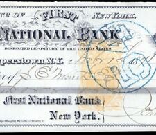 1871 antique CHECK first national bank COOPERSTOWN NY 3 picture