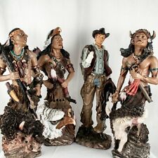 VINTAGE Native American Tribe Cheyenne, Lakota, SiouxCowboy Statues Size Large picture
