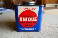 Vintage Empty Hercules Unique Smokeless Powder Can Nice Condition Lot 24-14-3 picture