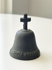 Vintage Souvenir Mission Santa Barbara 1786 Cast Iron Bell with a Cross on Top picture