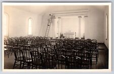 RPPC Church Beautiful Chapel Interior View Men At Work Painting Photo Postcard picture