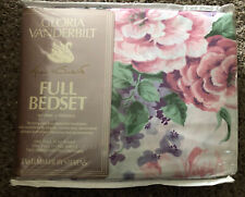New Vintage 80’s Gloria Vanderbilt Stevens sheet set Full Size Castle Rose Pink picture