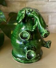 Rare Unusual Brutalist Style Green 1970 Pottery Elephant Bank Weisbaden, Germany picture