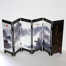 Jin Xiu Shan He small Chinese 6 panel screen divider lacquer decor asian picture