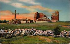 Postcard NM: Pecos Mission Ruins, Santa Fe Trail, New Mexico, Linen Unposted picture
