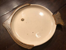 Vintage Mexican Pottery Signed Handmade Fish Plate Ceramic Platter picture