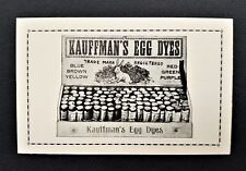 antique KAUFFMAN'S JUNION EGG DYES gap pa Easter Trade Card advertising colors picture