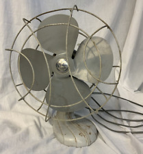 Vintage Gray Sterling 11” Oscillating Adjustable Metal Fan Chicago USA Works picture