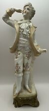 Vintage Bisque Porcelain Victorian Man Listening 11” See Pictures For Condition picture