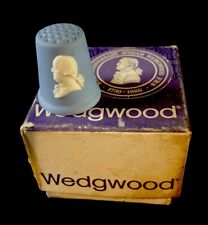 Wedgwood Anniversary Collection Blue Jasperware Thimble With Original Box. picture