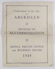 1949 ABERDEEN Register of Accommodation HOTELS, PRIVATE HOTELS & BOARDING HOUSES picture