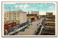 Postcard Lansing Michigan Washington Avenue Hotel Downey picture