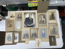 Antique Early 1900s Lot of 15 Cabinet Card Photographs of Young Boys + Men picture