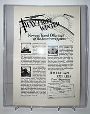 Vintage 1928 print ad  Away from Winter Travel offerings of the American Express picture