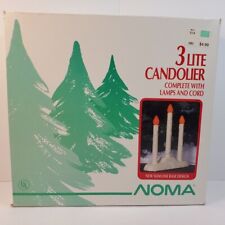 Vintage 80's Noma Lites Christmas 3 Light Candolier Candles w/Original Box NOS picture