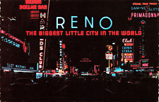 Postcard Arch & Famous Virginia Street Blaze of Lights Reno Nevada at Night NV picture