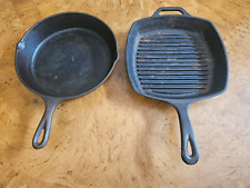 Lodge Cast Iron Pan  /skillet Black Lot of 2 picture