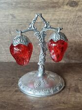 Vintage Plastic Red Strawberry Salt & Pepper Shakers Hanging Stand Hong Kong picture