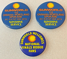 Vintage Sunworld International Airways Airlines Las Vegas Button Pin Pinback Lot picture