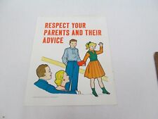 Vtg 1950s Hayes School Wall Posters Good Manners Respect Elders Parents picture