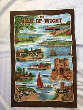 Tea Towel  Britain The Isle of Wight Villages Brown Cotton 20