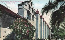 San Gabriel CA California, Mission Bell Tower, Vintage Postcard picture