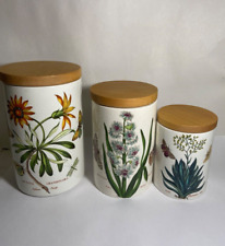Portmeirion Botanic Garden Three Piece Canister Set w/Lids 1972 Made In England picture