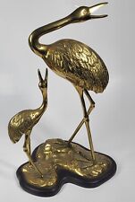 Brass Cranes Birds Heron Sculpture Vintage MCM 17