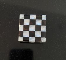 Trinket Box , Vintage, Mother Of Pearl And Obsidian , Checkerboard picture