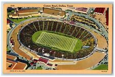 Dallas Texas TX Postcard Cotton Bowl Aerial View Stadium c1940 Vintage Unposted picture