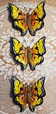 Lg 3 Talavera Butterflies Handmade & Painted Ceramic Mexican Pottery Wall Decor  picture