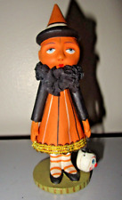 Allen Cunningham Bethany Lowe Girl Witch Costume Clown Bucket Halloween Figurine picture