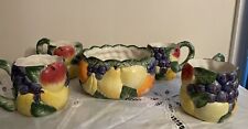 Vintage Fritz And Floyd Classics Calypso Fruit Bowl And Four Cups picture