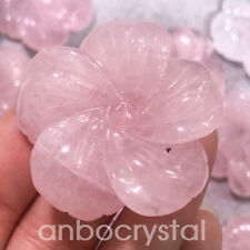 1pc Natural Rose Quartz Hand Carved Rose Flower Skull Crystal healing picture