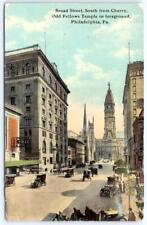 1913 ODD FELLOWS TEMPLE IOOF BROAD ST SOUTH FROM CHERRY PHILADELPHIA POSTCARD picture