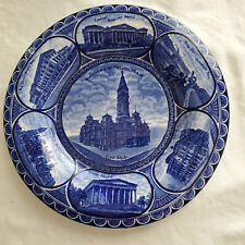 Philadelphia, PA Antique Souvenir Flow Blue Plate Rowland Marsellus Rolled Edge picture