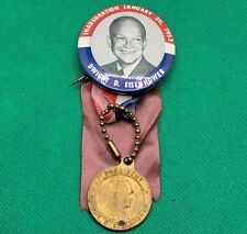 Vintage 1953 Dwight D. Eisenhower Inauguration Pinback Button Ribbon Token (S1) picture