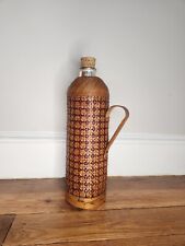 Vintage Wicker Thermos Cover With Mirrored Bottle - Picnic - Travel Accessory  picture