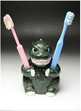 Godzilla Ceramic Toothbrush or Pen Holder 1995 Japan TOHO EIGA Bankrupt Stock picture