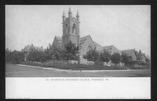 1900s Perkasie, Pennsylvania St Stehen's Reformed Church  RAILROAD back 1 picture
