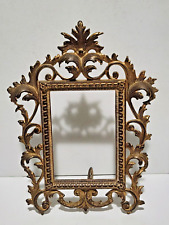 BEAUTIFUL ORIGINAL ANTIQUE PICTURE FRAME ORNATE METAL VICTORIAN EASEL BACK picture