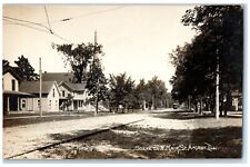 c1910's Scene On Main Street Trolley Amboy Illinois IL RPPC Photo Postcard picture