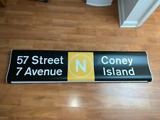 NY NYC SUBWAY ROLL SIGN N 57TH STREET 7TH AVENUE CONEY ISLAND BROOKLYN CARNEGIE picture