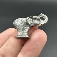 Pewter Silver Finish Metal Elephant Figurine Japan Vintage Miniature 1.25