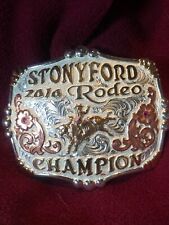 Vintage Trophy Bull Riding Belt Buckle Rodeo STONYFORD california 2010 vaquero picture