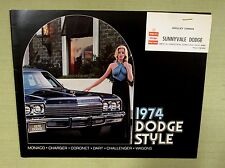 Vintage Original 1974 DODGE MOPAR Sales Brochure Shelley Connor Sunnyvale CA  picture